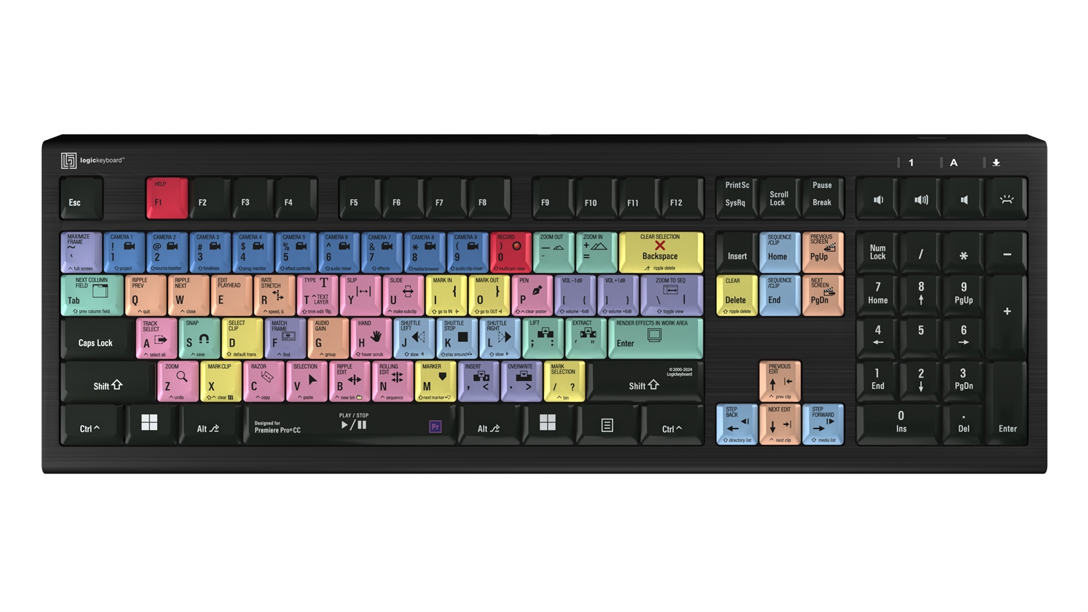 Logic Keyboard deals LXH-JME7596H AVID Media Editor USB Keyboard Premiere pro Siver